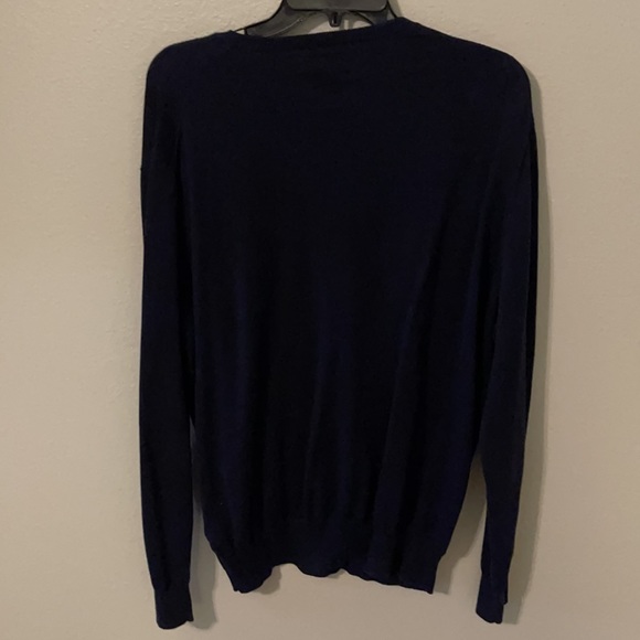 Dark Blue Men’s Ralph Lauren Cotton V-Neck Sweater - Picture 3 of 4